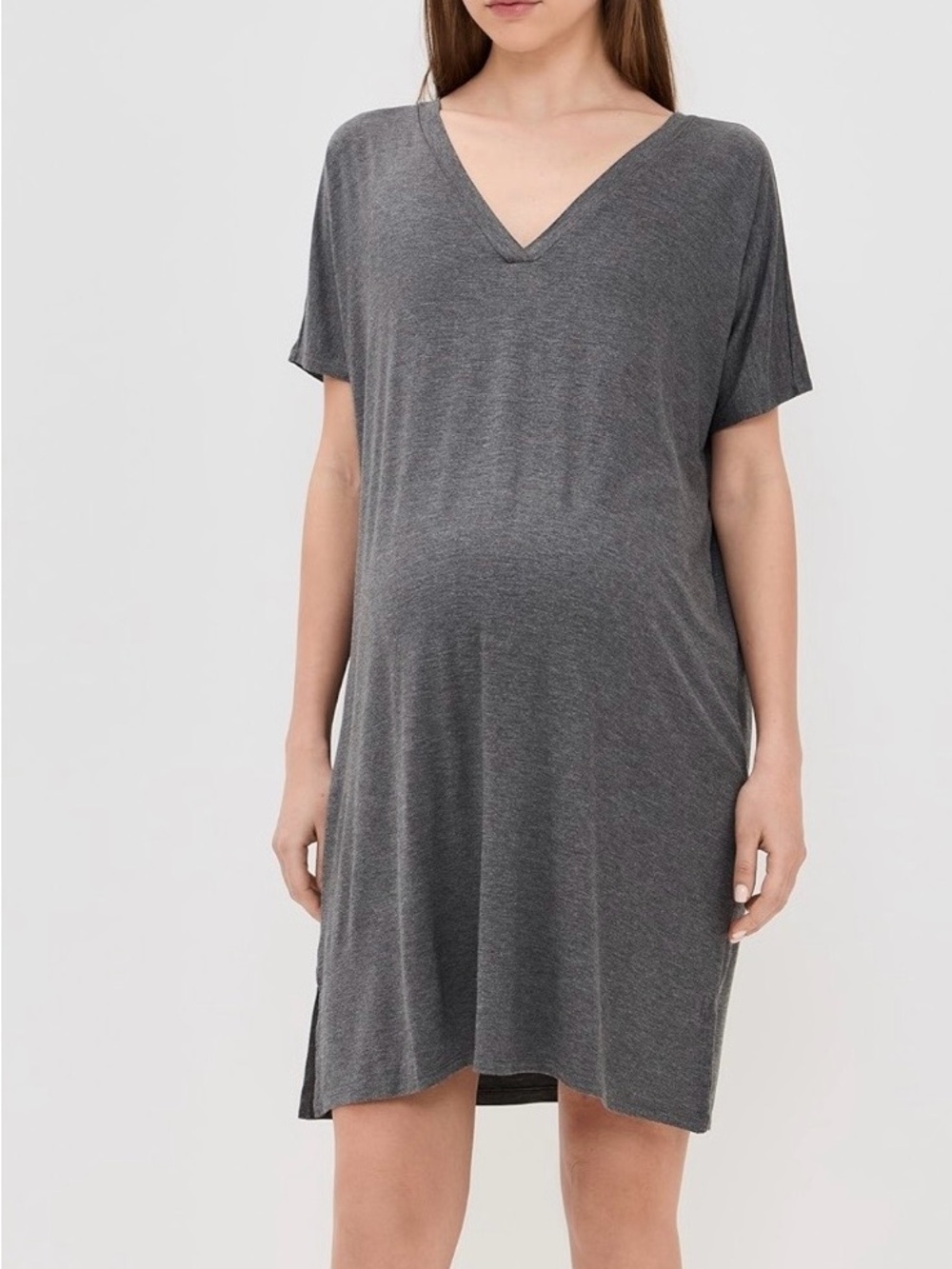 Hatch Bamboo Nightgown Maternity One Size Grey